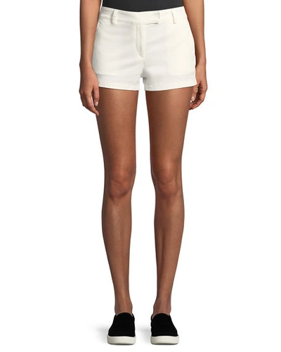 Theory Bennie Garment-dyed Twill Shorts In White