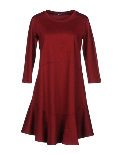 Jil Sander Short Dress In Brick Red