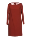 Atos Lombardini Short Dress In Brick Red