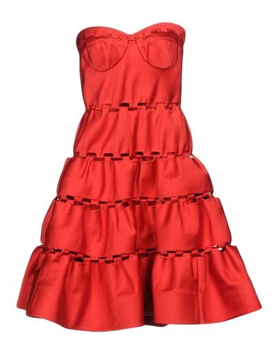 Zac Posen Short Dresses In Red