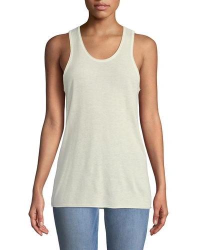 Theory Scoop-neck Sleeveless Cashmere Tank Top In White