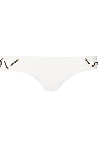 Agent Provocateur Woman Lilah Embellished Cutout Bikini Briefs White