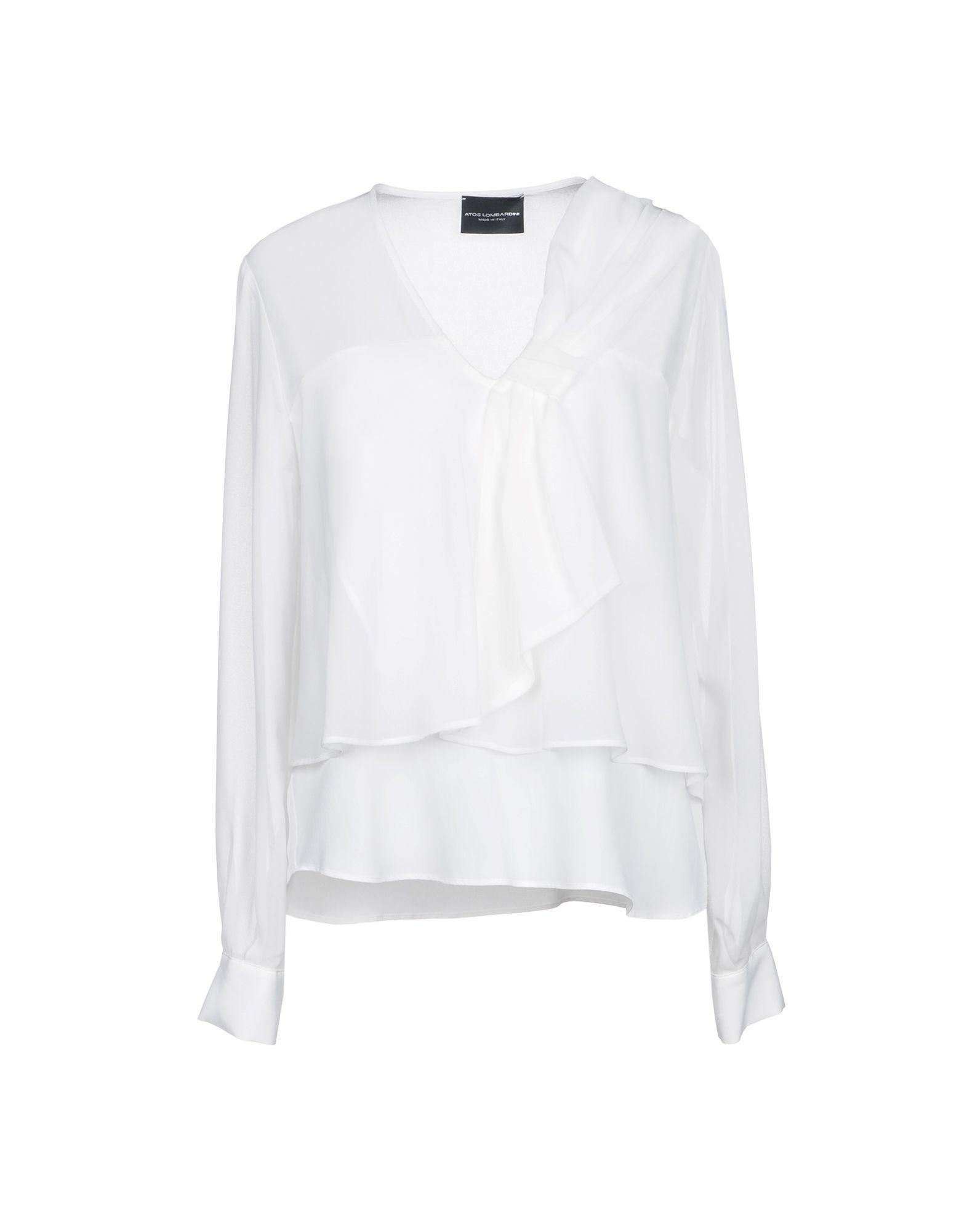 Atos Lombardini Solid Color Shirts & Blouses In White | ModeSens