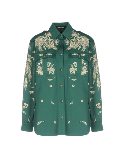 Roberto Cavalli Floral Shirts & Blouses In Green
