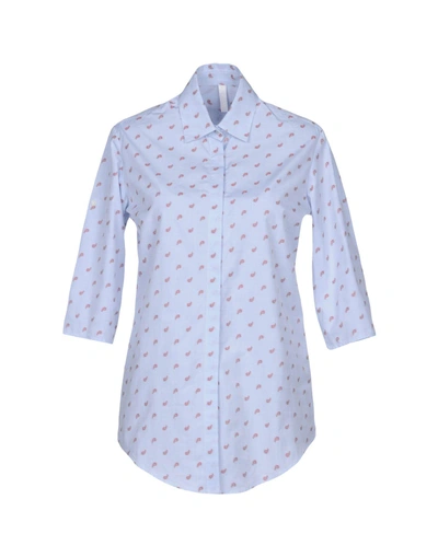 Aglini Patterned Shirts & Blouses In Sky Blue