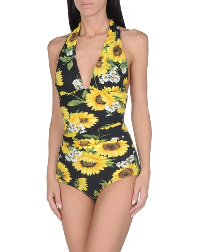 Dolce & Gabbana One-piece Swimsuits In Black