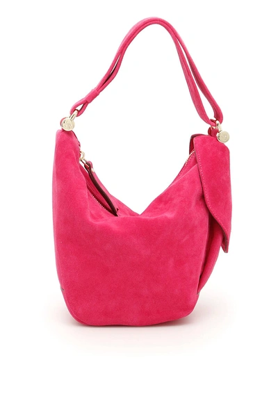 Manu Atelier Suede Micro Fernweh Bag In Fuchsia,pink