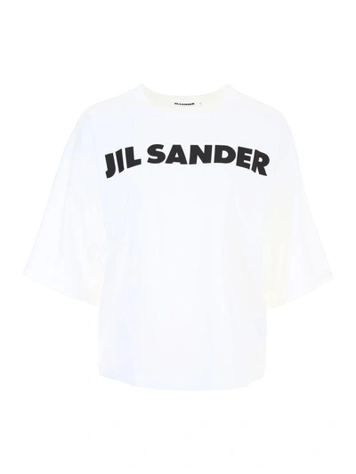 Jil Sander Printed T-shirt In Whitebianco