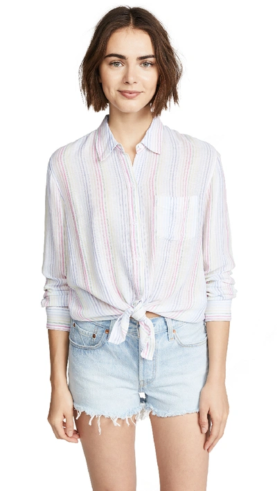 Rails Charli Rainbow Striped Shirt In Isla Stripe