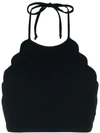 Marysia Mott Scalloped High-neck Halter Swim Top In Black