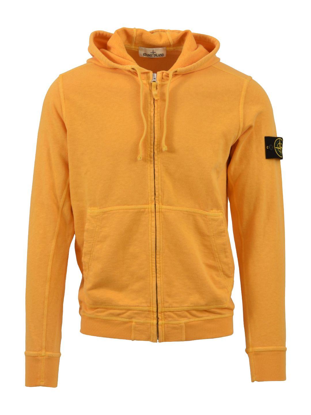 Stone Island Yellow Zip Up Hoodie | ModeSens