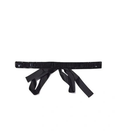 Rochas Black Nero Crystal Embellished Belt