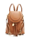 See By Chloé Mini Olga Pebbled Leather Backpack In Caramel
