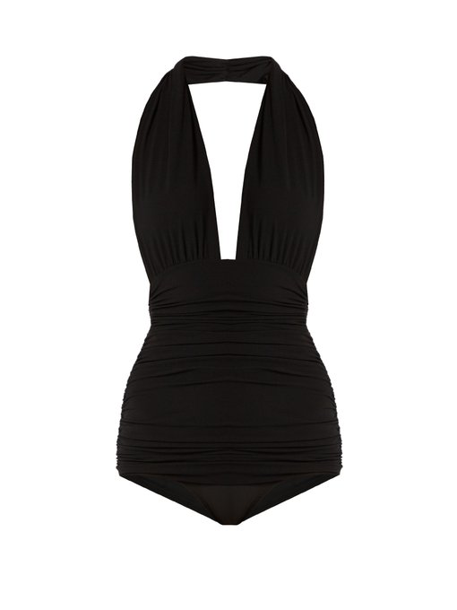 norma kamali halter swimsuit