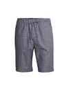 Hanro Cotton Check Pyjama Shorts In Grey Check