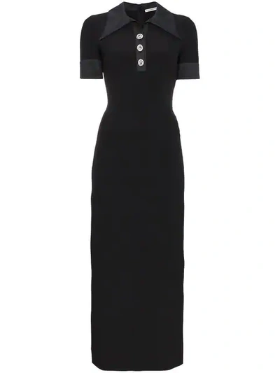 Alessandra Rich Sable Nurse Crystal-embellished Dress In Black