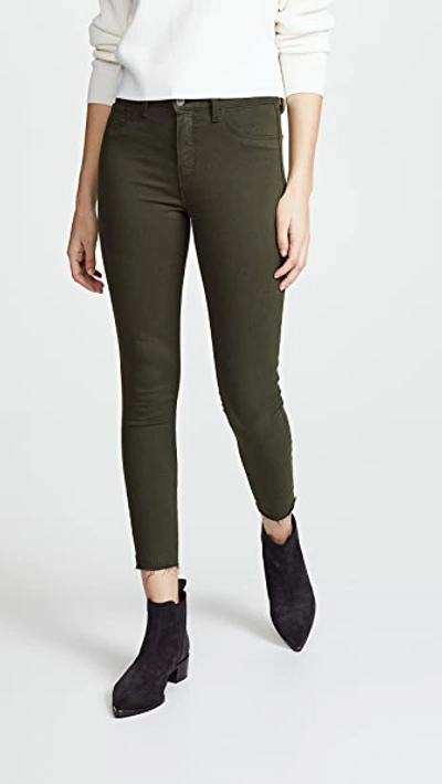 L Agence Margot High Rise Skinny Jeans In Army Green