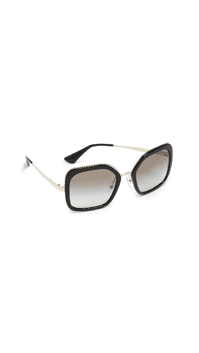 Prada Oversized Square Sunglasses In Black/grey
