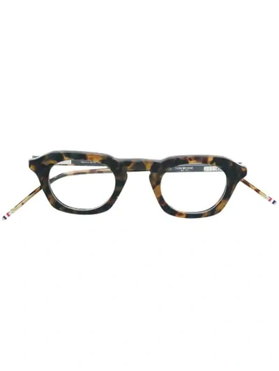Thom Browne Square Glasses In Brown