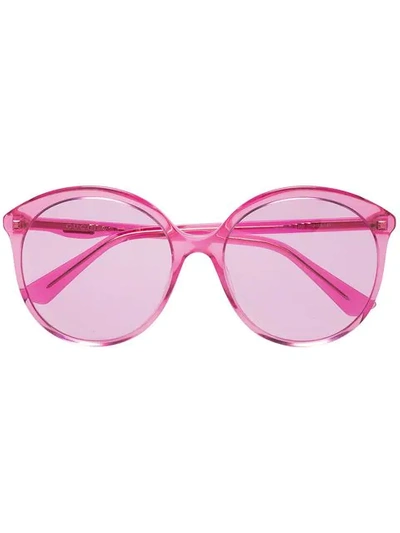 Gucci Fuchsia Pink Specialized Fit Round Frame Sunglasses