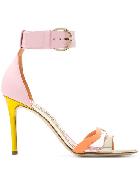 Emilio Pucci Strappy Colour-block Sandals In Multicolour | ModeSens