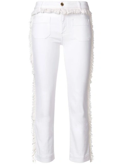 The Seafarer Frayed Cropped Jeans - White