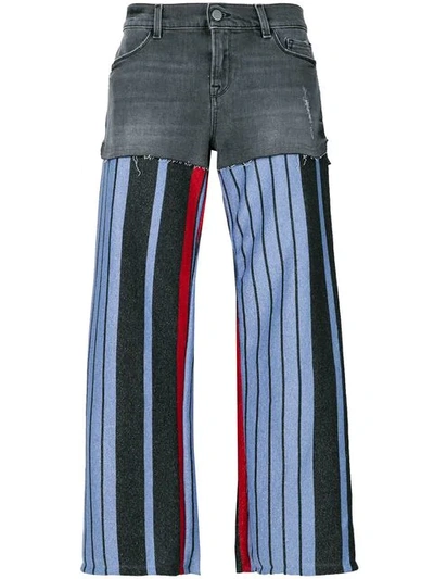 Circus Hotel Knit-panelled Jeans - Grey