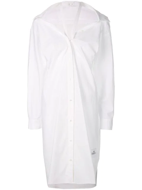 Alexander Wang T Alexanderwang T White Tape Shirt Dress In 100 White Modesens