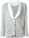 Sacai Shawl Lapel Cardigan In Grey