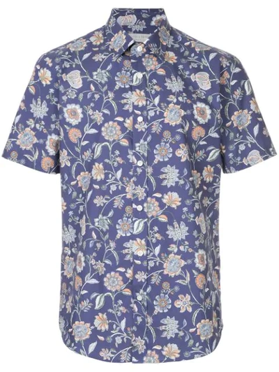Gieves & Hawkes Floral Print Shirt In Blue