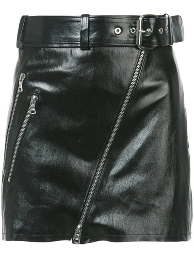 Amiri Moto Leather Mini Skirt - Black