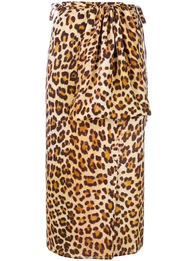 Simonetta Ravizza Leopard-print Wrap Midi Skirt - Neutrals In Nude & Neutrals
