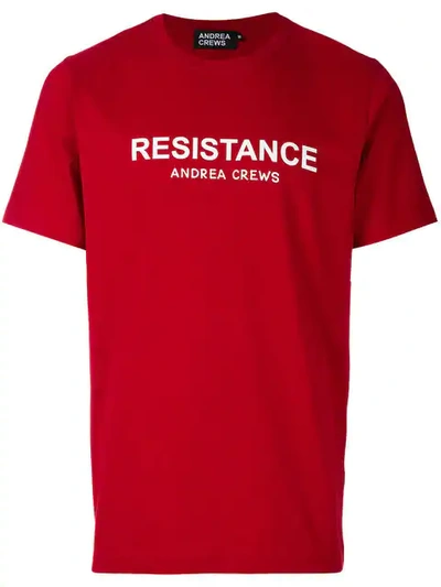 Andrea Crews Slogan Print T-shirt In Red