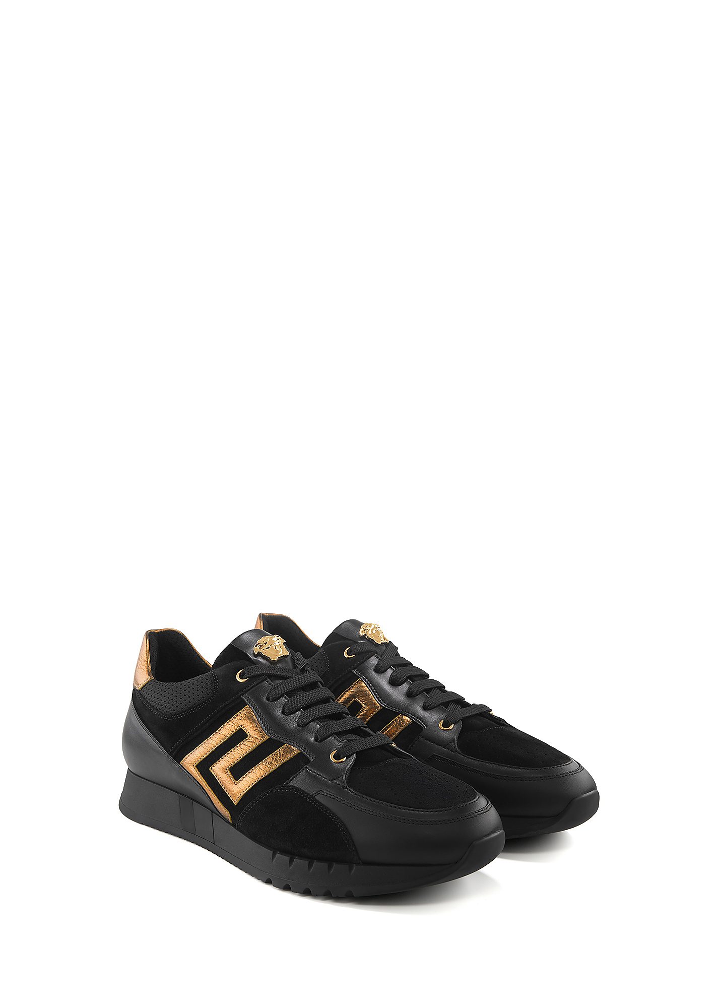 white and gold versace shoes