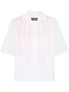 Dsquared2 Cropped Ruffle Shirt In Pink