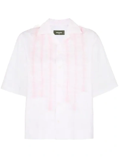 Dsquared2 Cropped Ruffle Shirt In Pink