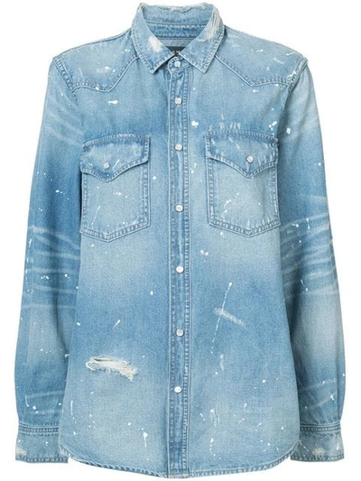 Amiri Western Paint Denim Shirt - Blue