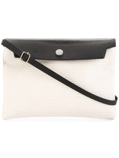 Cabas Contrast Flap Mini Bag In White