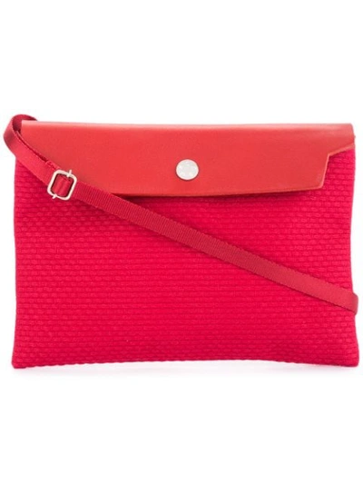 Cabas Contrast Flap Mini Bag In Red