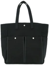 Cabas Botanical Tote Bag In Black