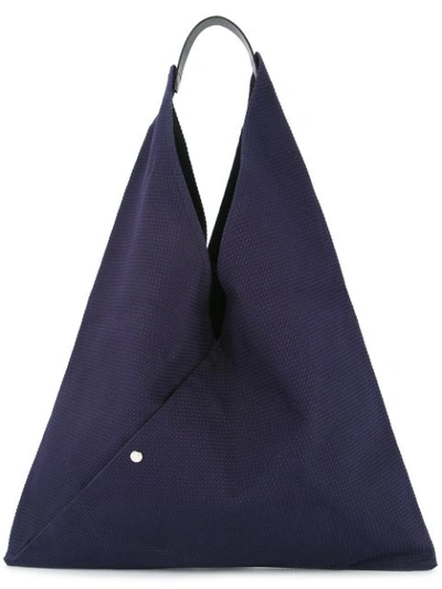 Cabas Triangle Shaped Tote In Blue