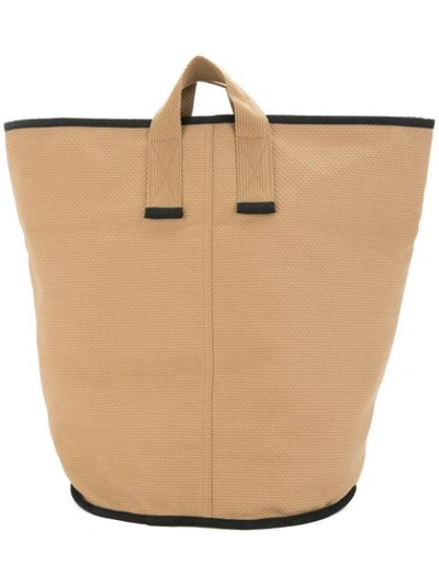 Cabas Large Laundry Tote In Brown