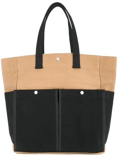 Cabas Botanical Tote Bag In Brown