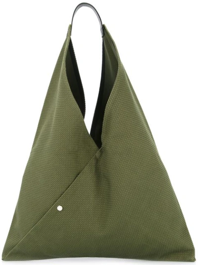 Cabas Triangle Shaped Tote In Green