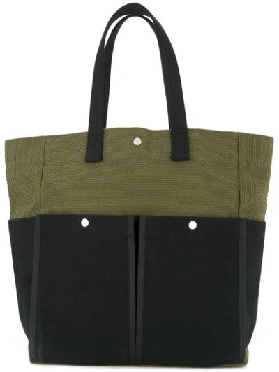 Cabas Botanical Tote Bag In Green