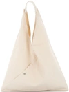 Cabas Triangle Shaped Tote In White