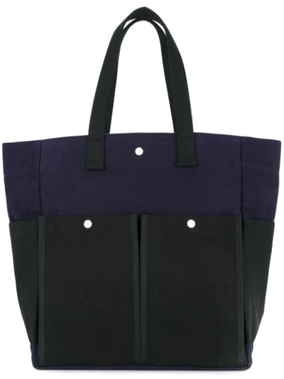 Cabas Botanical Tote Bag In Blue