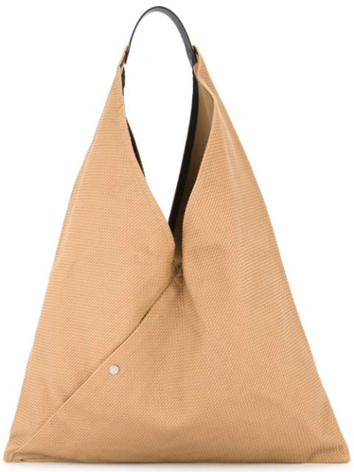 Cabas Triangle Shaped Tote In Brown