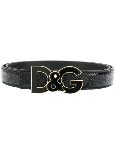 Dolce & Gabbana Logo Plaque Belt - Black