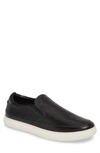 Donald Pliner Corbyn Perforated Slip-on Sneaker In Black Perforated Leather